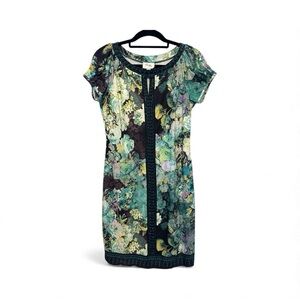 Mid 2000’s Era ECI Green Embellished Floral Mini Dress Size 8